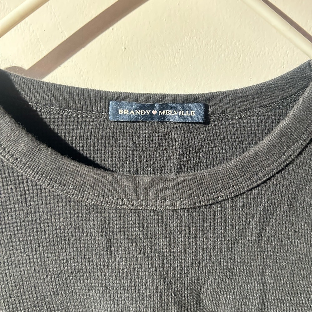 Brandy Melville Charcoal Crewneck long sleeve tee